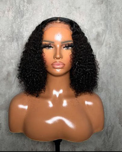 10 Inch Brazilian Deep Wave Curly Bob Wig 4x4 Glueless Lace Closure Wigs